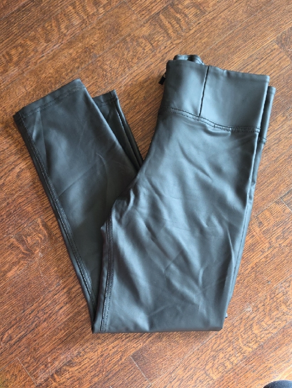 Freddy WRUP Black Faux Leather High Waisted Leggings 7/8 Length Size XL - Picture 5 of 11